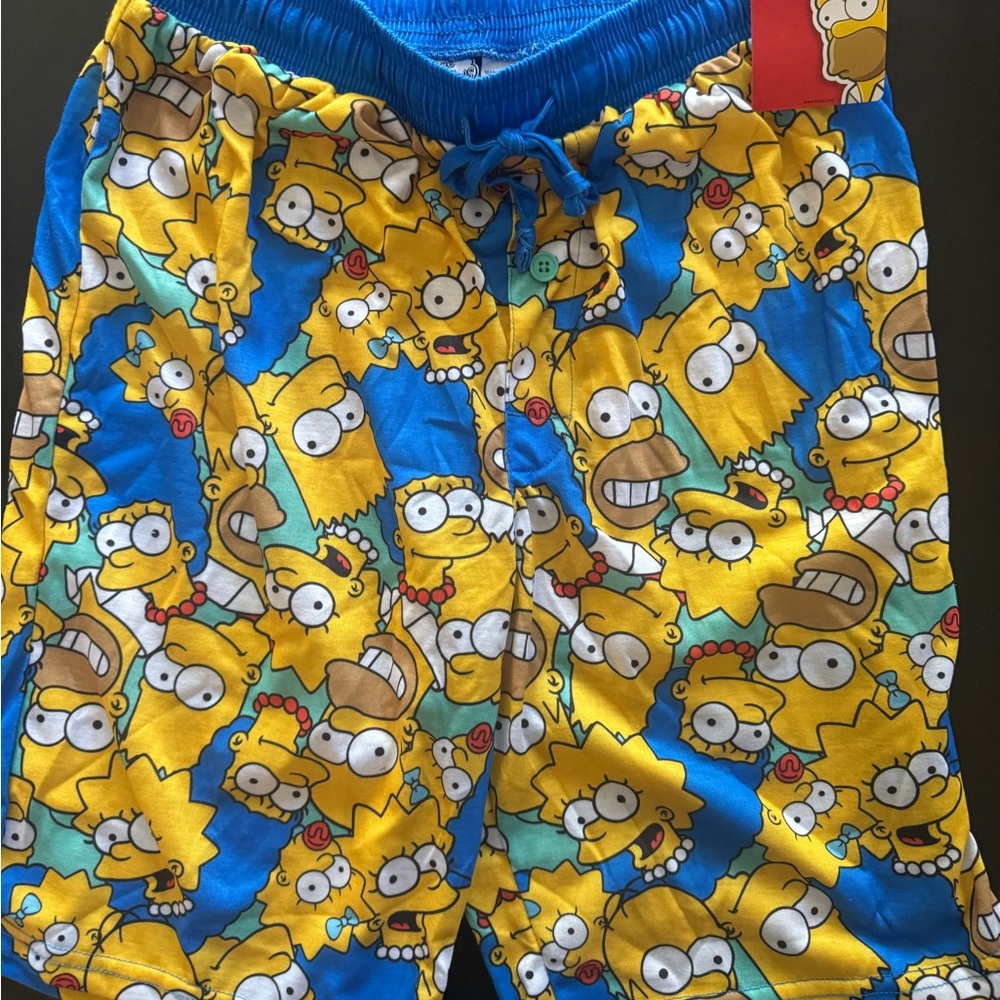 The Simpsons Yellow & Blue Character Print Men’s Shorts